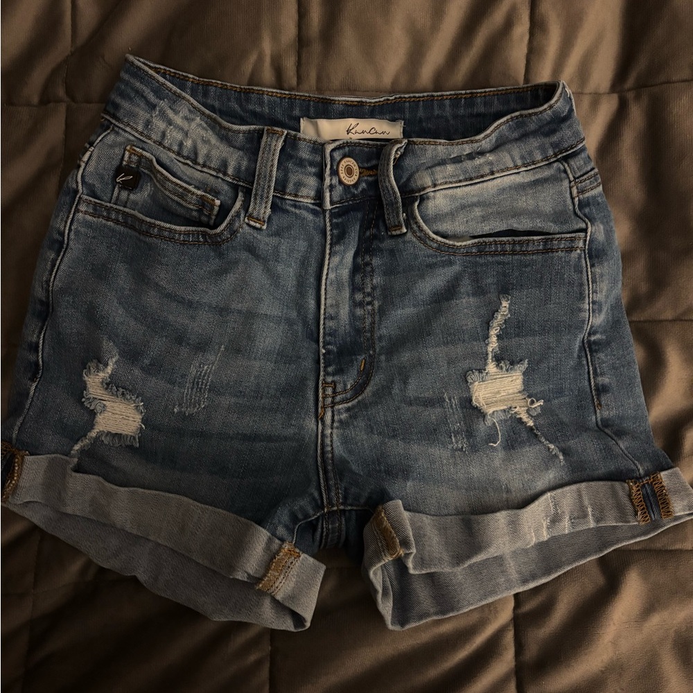 KanCan Blue Distressed Jean Shorts